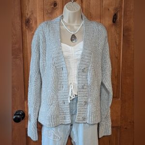 Universal Thread Light Gray‎ Women's Cardigan With Silver Threads
